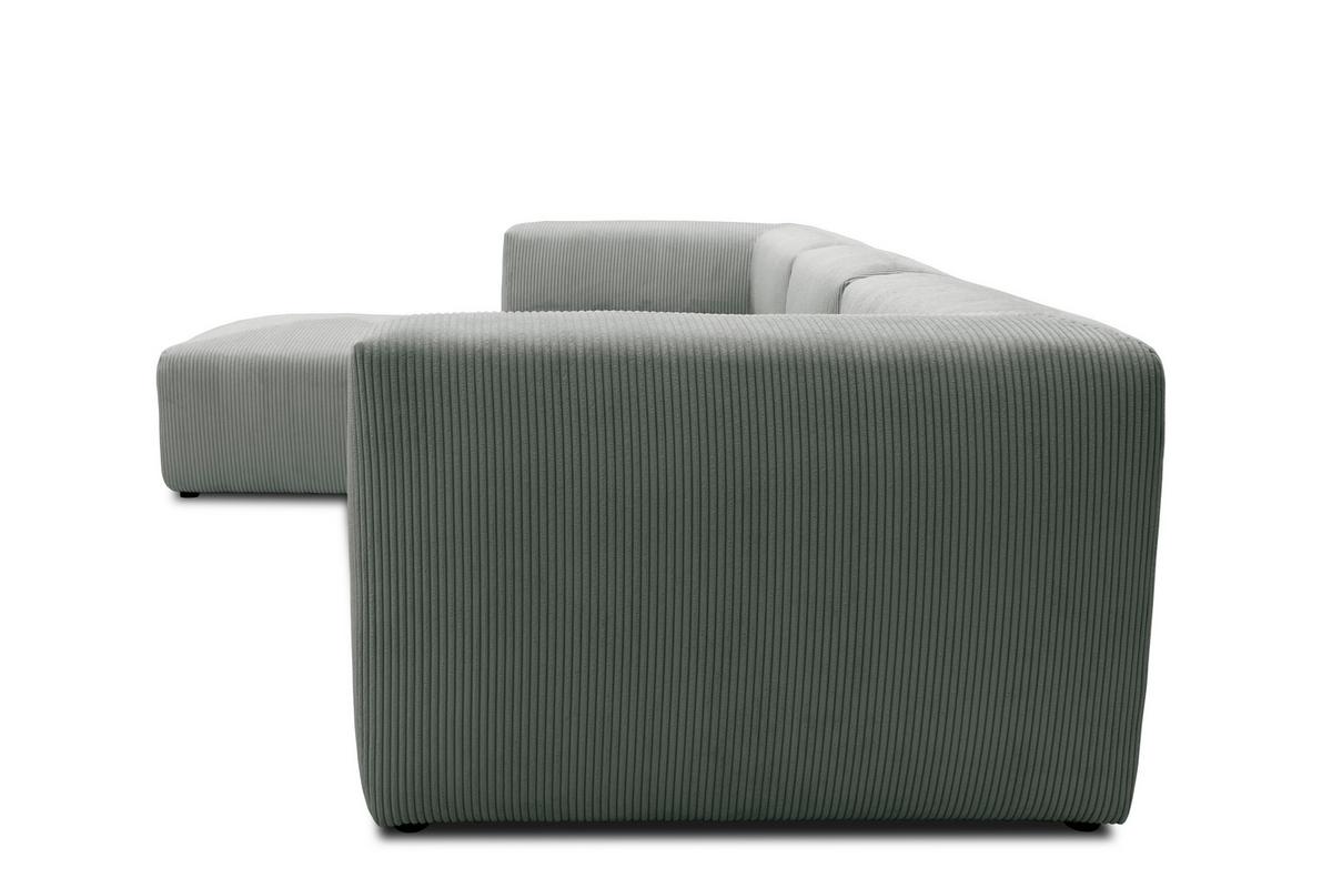 Ecksofa Hellgrau B: 301 Cm - Hellgrau/Schwarz, Design, Textil (301/69/193cm) - MID.YOU