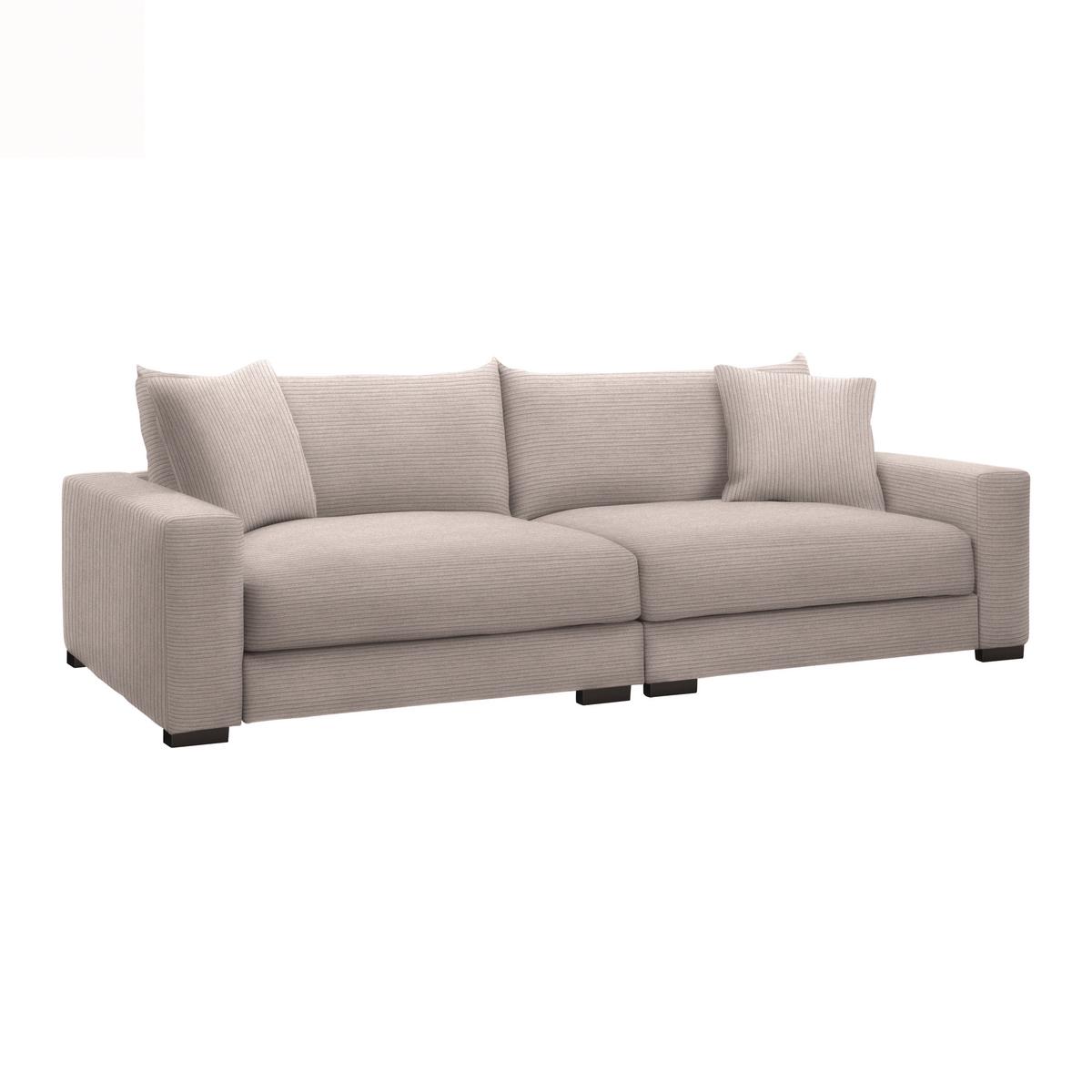 Mega pohovka PEDRO 1200, růžový manšestr - růžová, Moderní, kov/dřevo (261/83/124cm) - Mömax