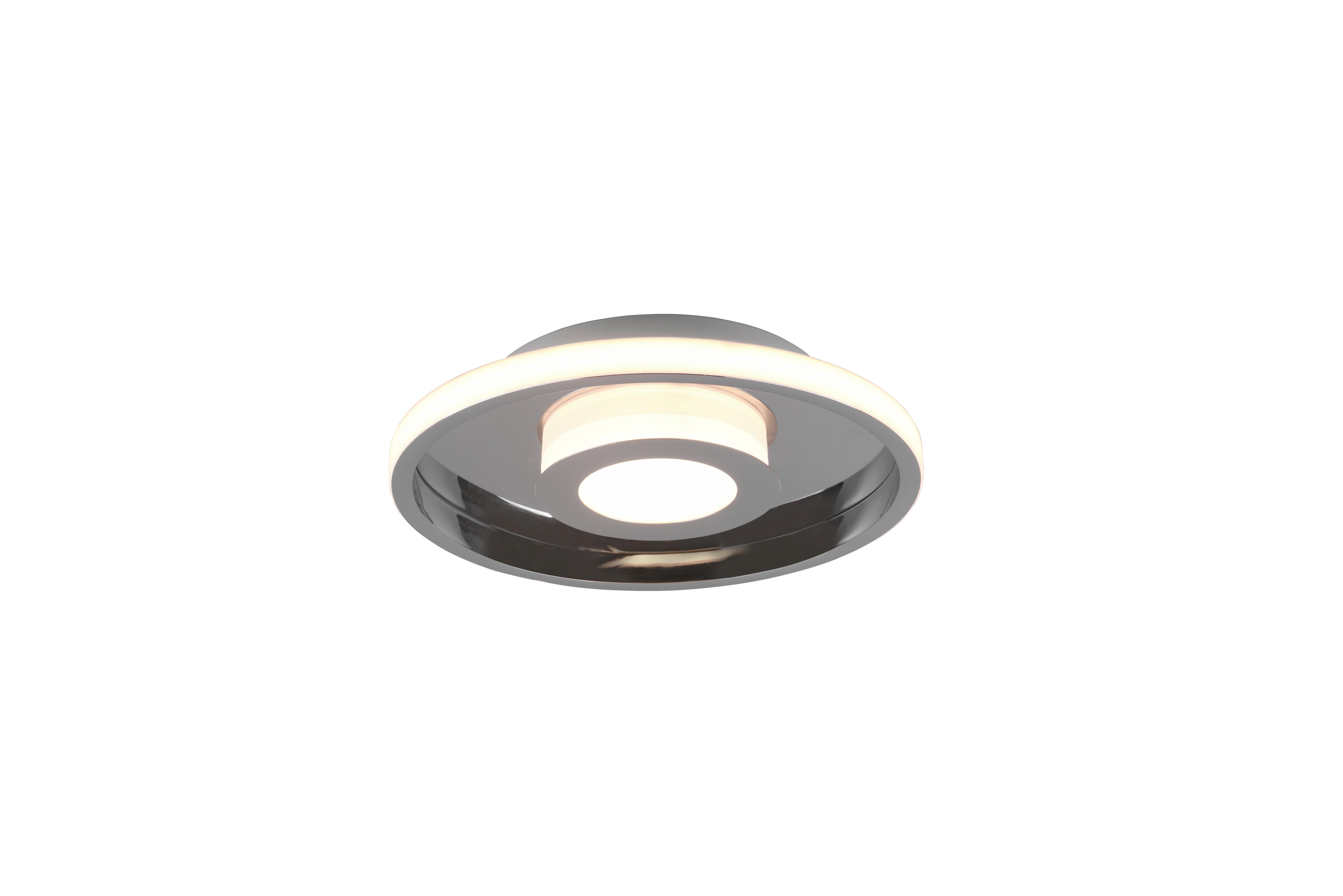 Led-deckenleuchte Ø 30 Cm, 1-Flammig, 3-Fach Schaltbar - Chromfarben, Design, Kunststoff/Metall (30/6,8cm) - Trio Leuchten