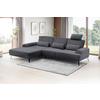 Ecksofa Astoria Dunkelgrau S:178x307cm - Dunkelgrau/Schwarz, Design, Textil (178/305cm) - Livetastic