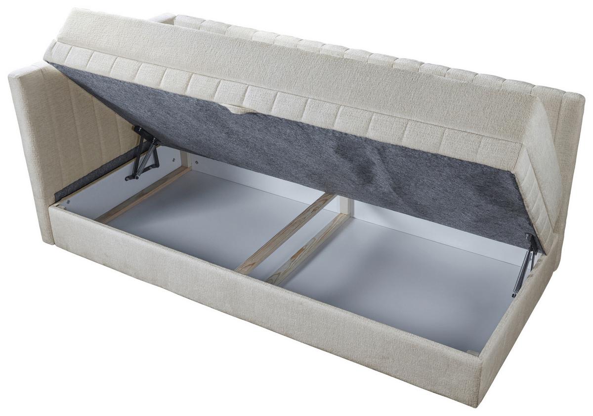 Schlafsofa Roma, Beige B: 212 Cm - Beige/Schwarz, Design, Holz/Holzwerkstoff (212/83/99cm) - MID.YOU