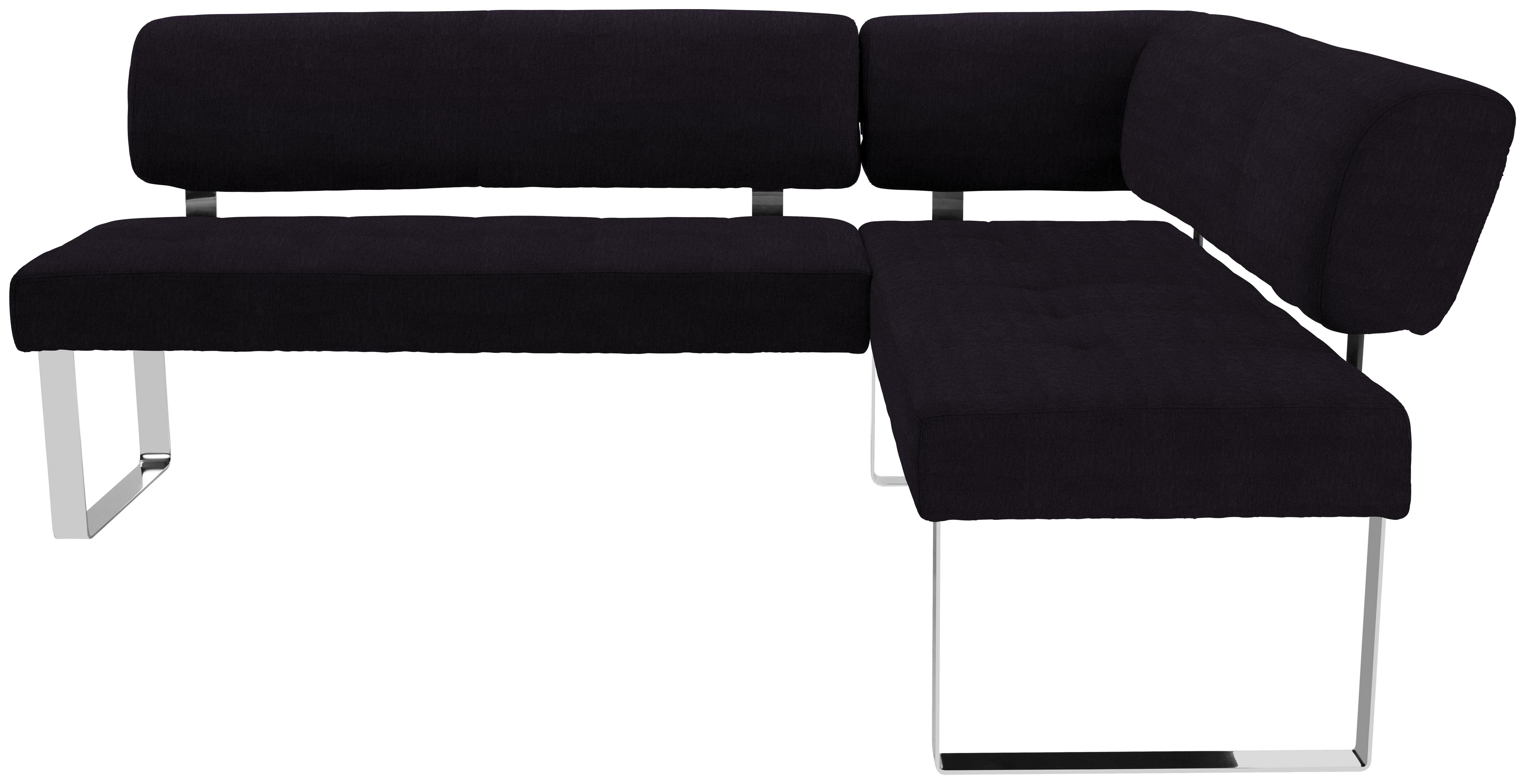 Eckbank Cres - Chromfarben/Schwarz, MODERN, Holz/Textil (236/197cm)