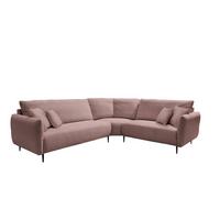 Ecksofa Vanilla Rosa S: 294x256 Cm - Schwarz/Rosa, Design, Textil (294/256cm) - Livetastic