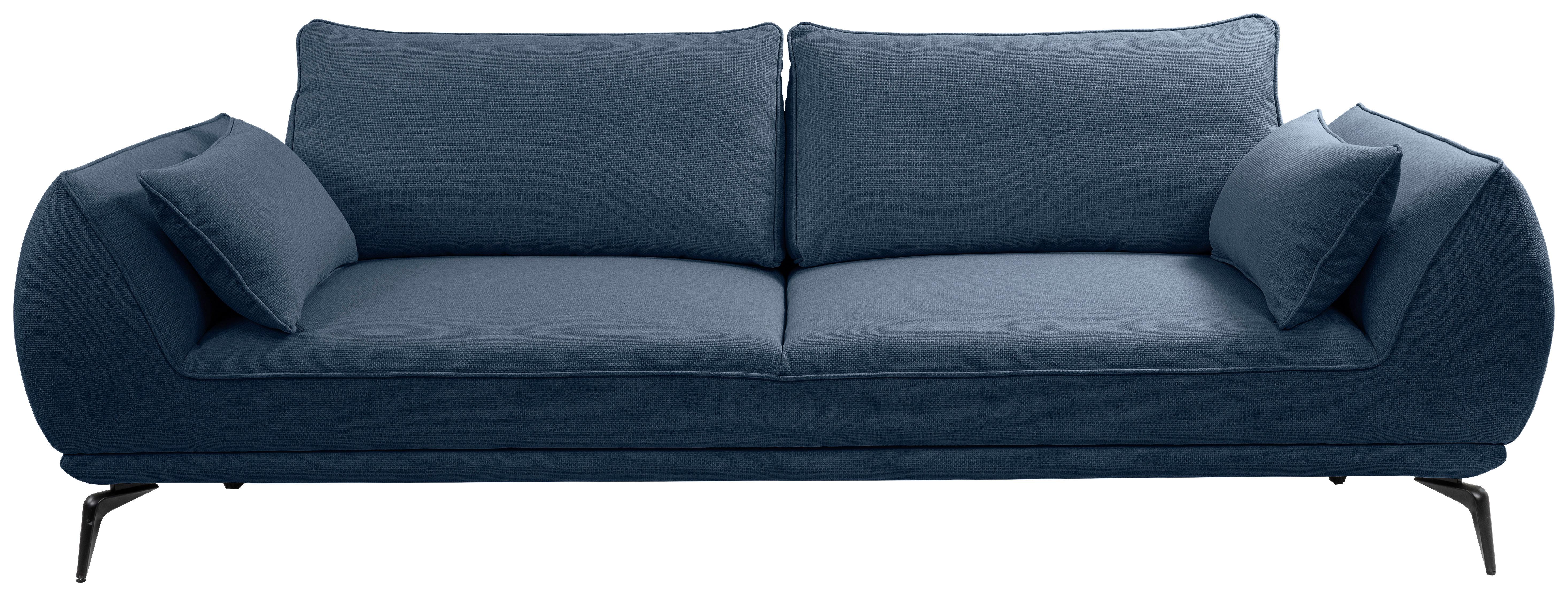 3-Sitzer-Sofa Cavo, Dunkelblau B: 249 cm - Creme/Schwarz, MODERN, Textil (249/86/118cm) - MID.YOU