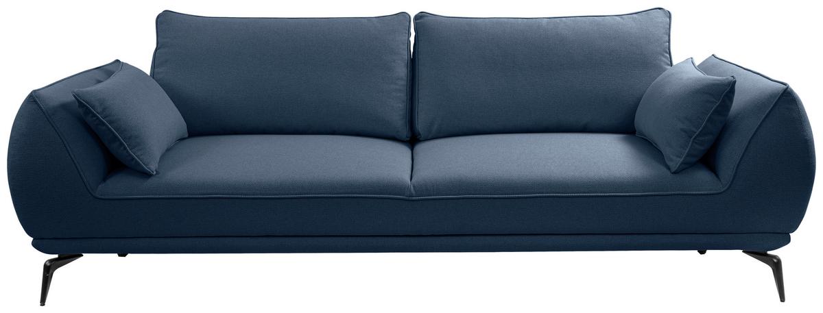 3-Sitzer-Sofa Cavo, Dunkelblau B: 249 cm - Creme/Schwarz, MODERN, Textil (249/86/118cm) - MID.YOU
