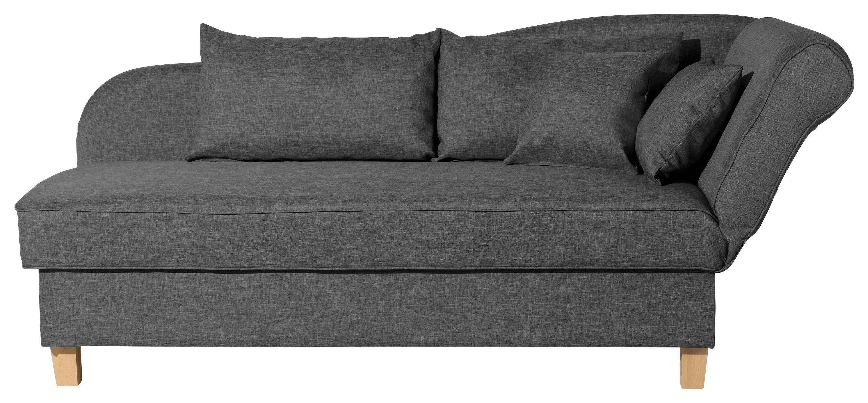 Récamiere Selma In Anthrazit B: 190 Cm - Anthrazit/Buchefarben, Design, Textil (190/82/88cm) - Max Winzer