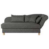 Récamiere Selma In Anthrazit B: 190 cm - Anthrazit/Buchefarben, Design, Textil (190/82/88cm) - Max Winzer