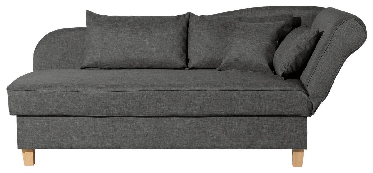 Récamiere Selma In Anthrazit B: 190 cm - Anthrazit/Buchefarben, Design, Textil (190/82/88cm) - Max Winzer