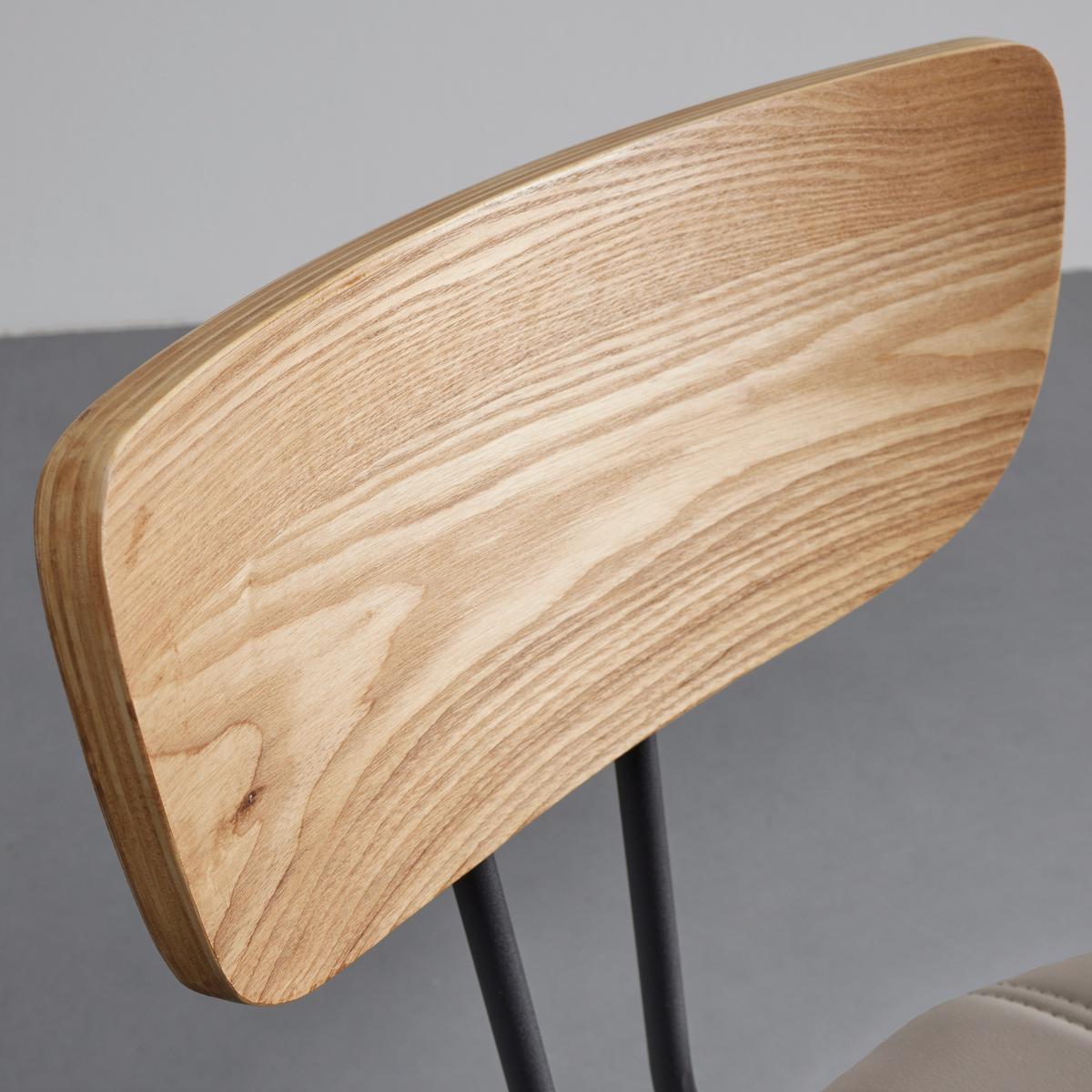 Židle CERA hnědošedá - černá/světle hnědá, Moderní, kov/dřevo (42/78/54cm) - Bessagi Home