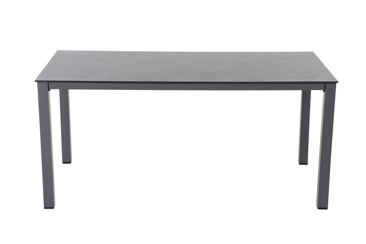 Gartentisch Metall/Kunststoff/ Holzwerkstoff L 160 cm - Anthrazit, KONVENTIONELL, Holzwerkstoff/Kunststoff (160/90/72cm) - Siena Garden
