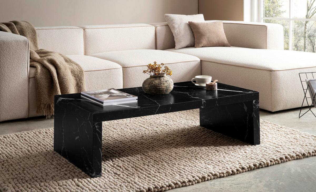 Couchtisch Schwarz L: 110 cm - Schwarz, Design, Holzwerkstoff (110/55/35cm) - Livetastic