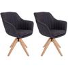 Armlehnstuhl - Set 2er Belluno Anthrazit Drehbarer Sitzfläche - Eichefarben/Anthrazit, MODERN, Holz/Textil (60/88/57,5cm) - MID.YOU