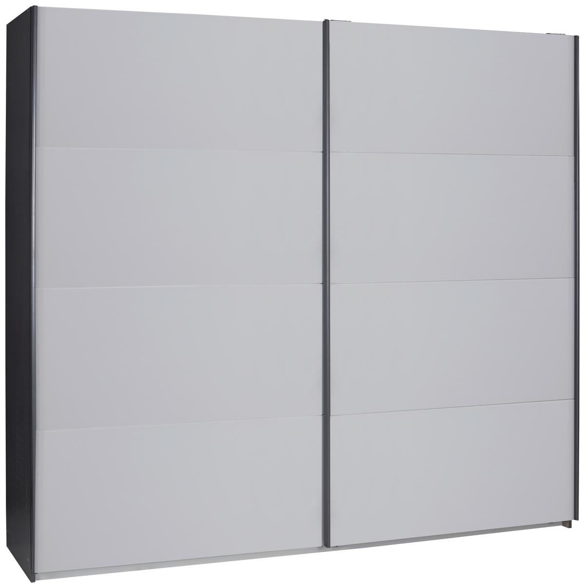 Schwebetürenschrank Glasfront 181 cm Feldkirch 9, Grau - Grau Hochglanz/Dunkelgrau, MODERN, Glas/Holzwerkstoff (181/229/62cm)