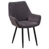 Armlehnstuhl Parker Dunkelgrau Gepolstert, Vintagelook - Dunkelgrau/Schwarz, MODERN, Textil/Metall (58/87/64cm) - MID.YOU