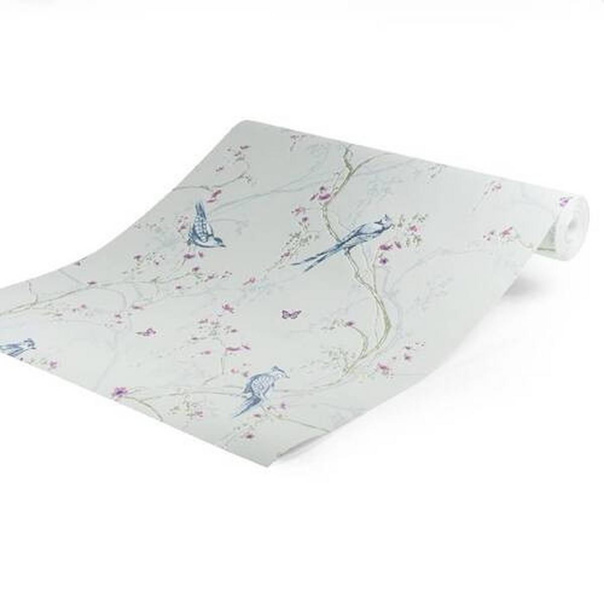 Vliestapete 101843 - Pink/Hellblau, Basics, Papier/Kunststoff (52/1000cm)