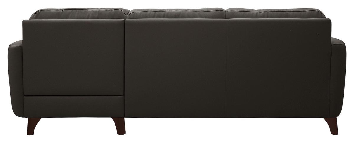 Ecksofa Nordic Dunkelbraun S: 238x168 cm - Dunkelbraun/Buchefarben, Design, Leder/Textil (238/168cm) - Livetastic
