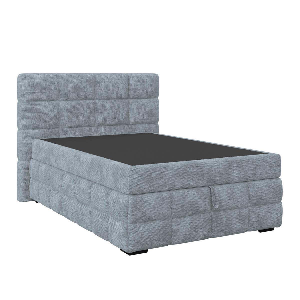 Čalouněná postel VEGA 140x200 cm, světle modrá - černá/zelená, Trend, dřevo/textil (140/200cm)