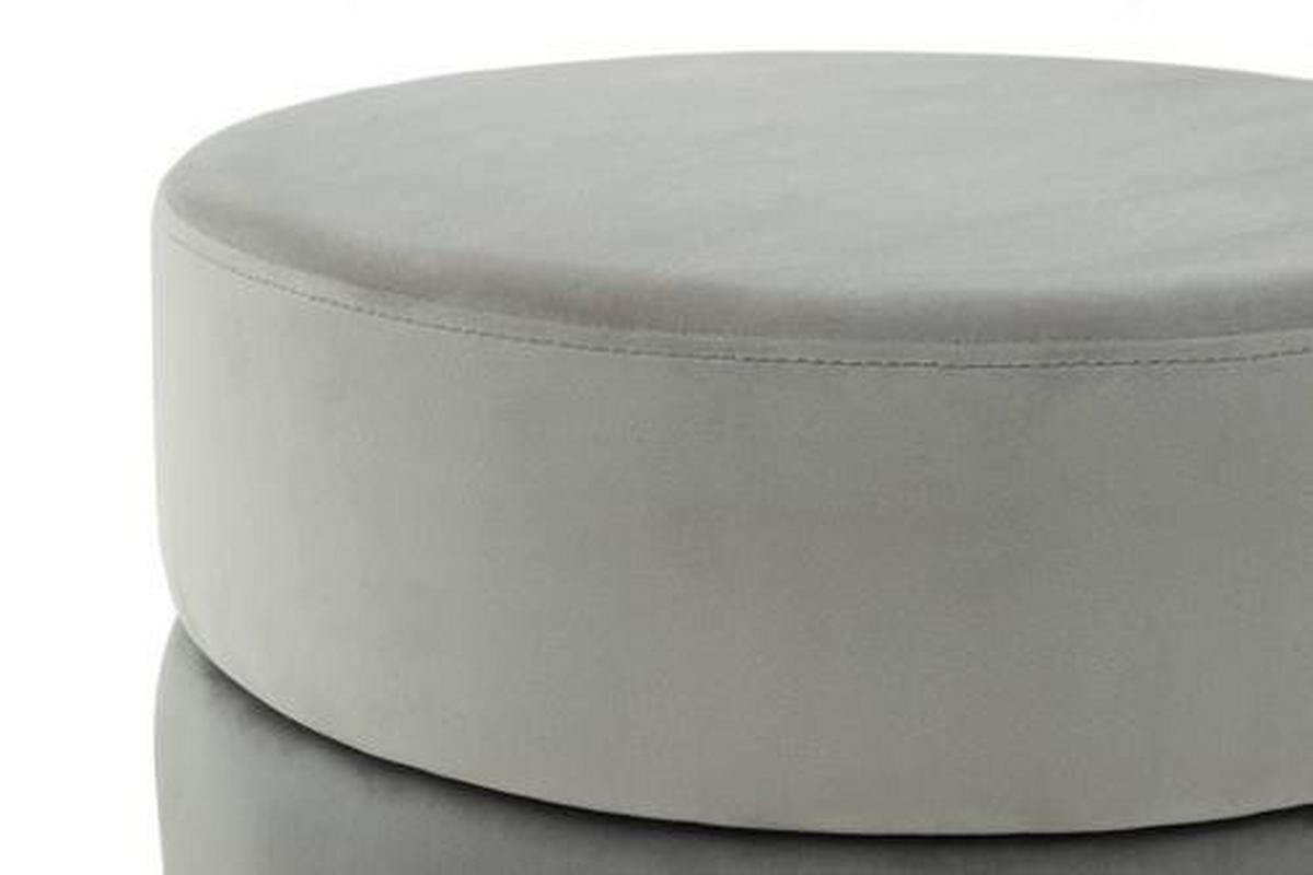 Okrúhla taburetka GREY, sivá / zlatá - sivá/zlatá, Basics, kov/kompozitné drevo (48,5/46/48,5cm)
