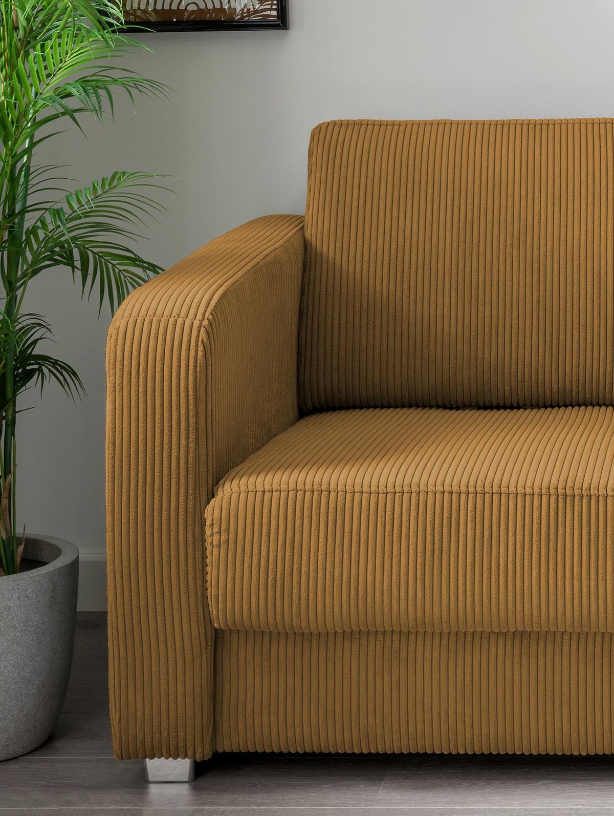 Schlafsofa Mia, Goldfarben B: 159 Cm - Chromfarben/Goldfarben, Basics, Textil (159/88/87cm) - Livetastic