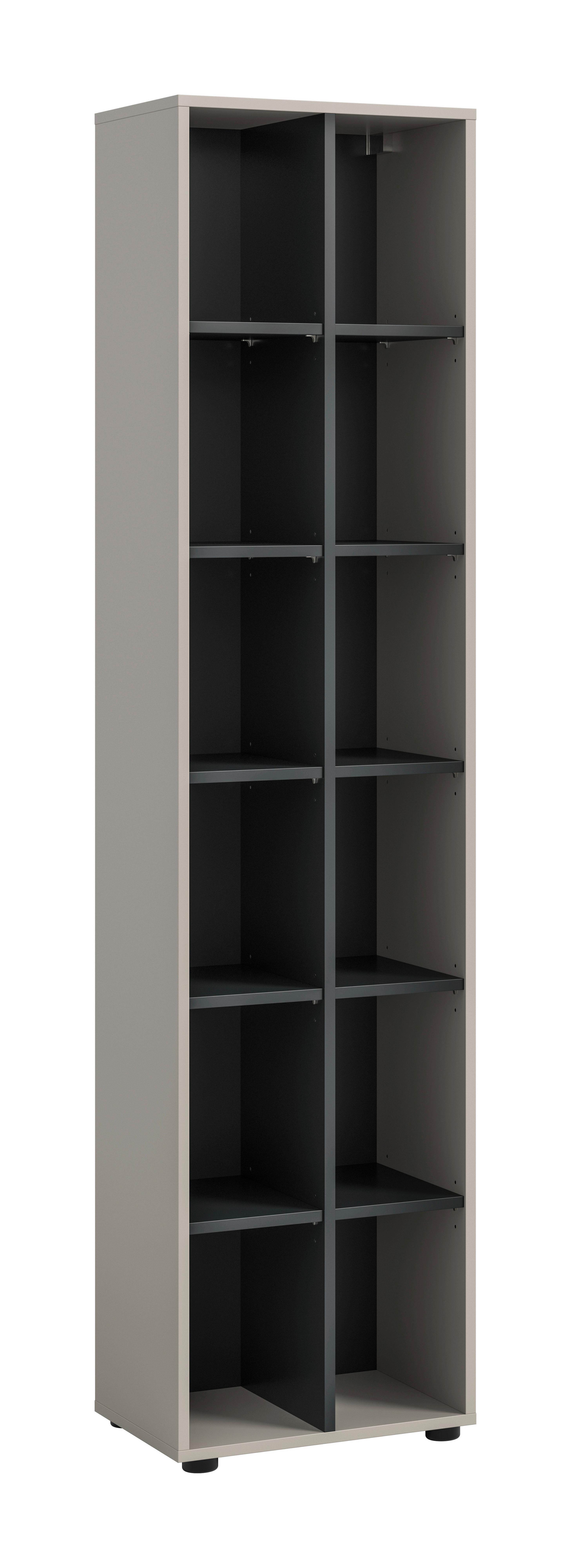 REGÁL NOIDA - černá/kašmírová, Design, kompozitní dřevo/plast (45/192/35cm) - Livetastic