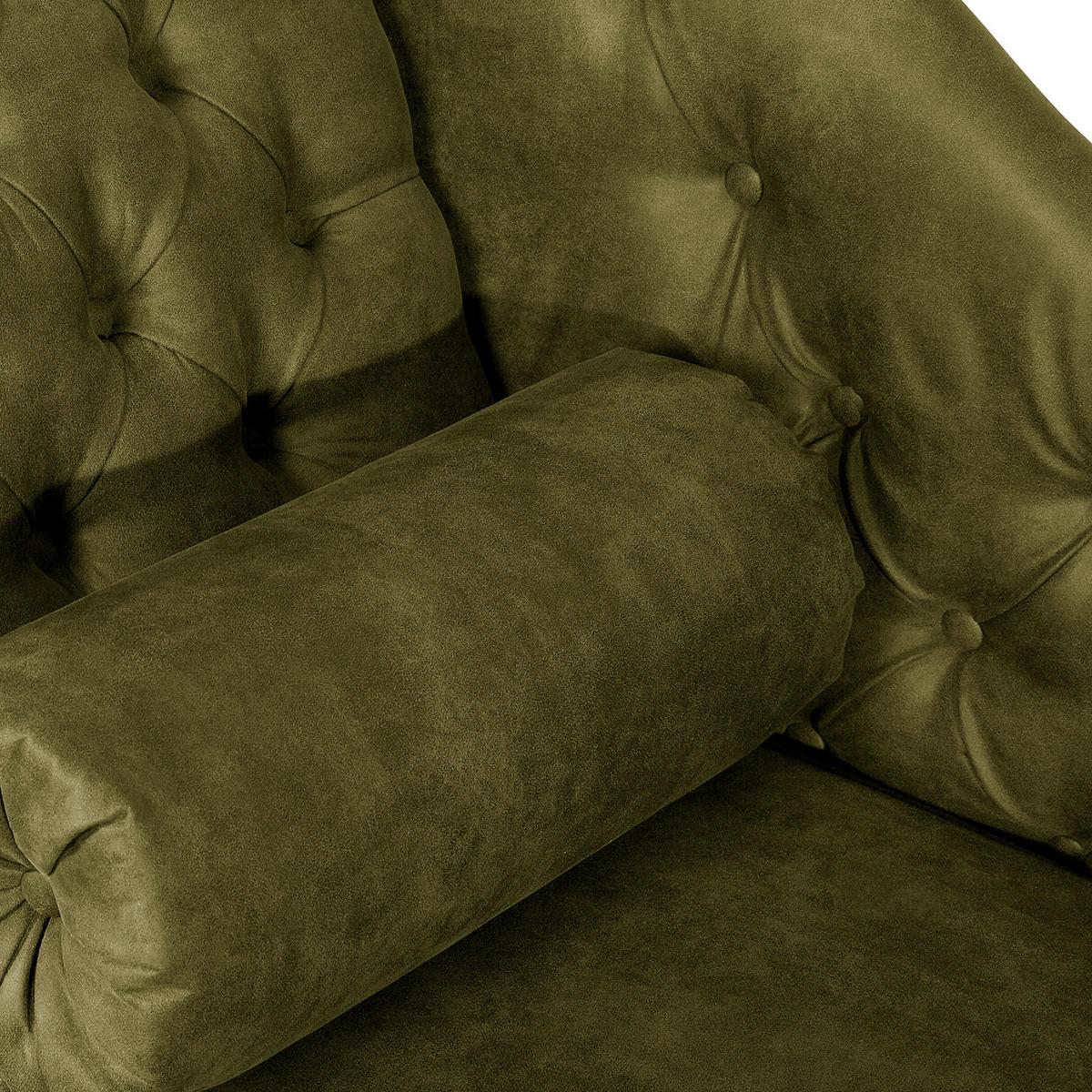 Récamiere Pako Olivgrün B: 185cm - Braun/Olivgrün, Design, Textil (185/93/75cm) - Livetastic