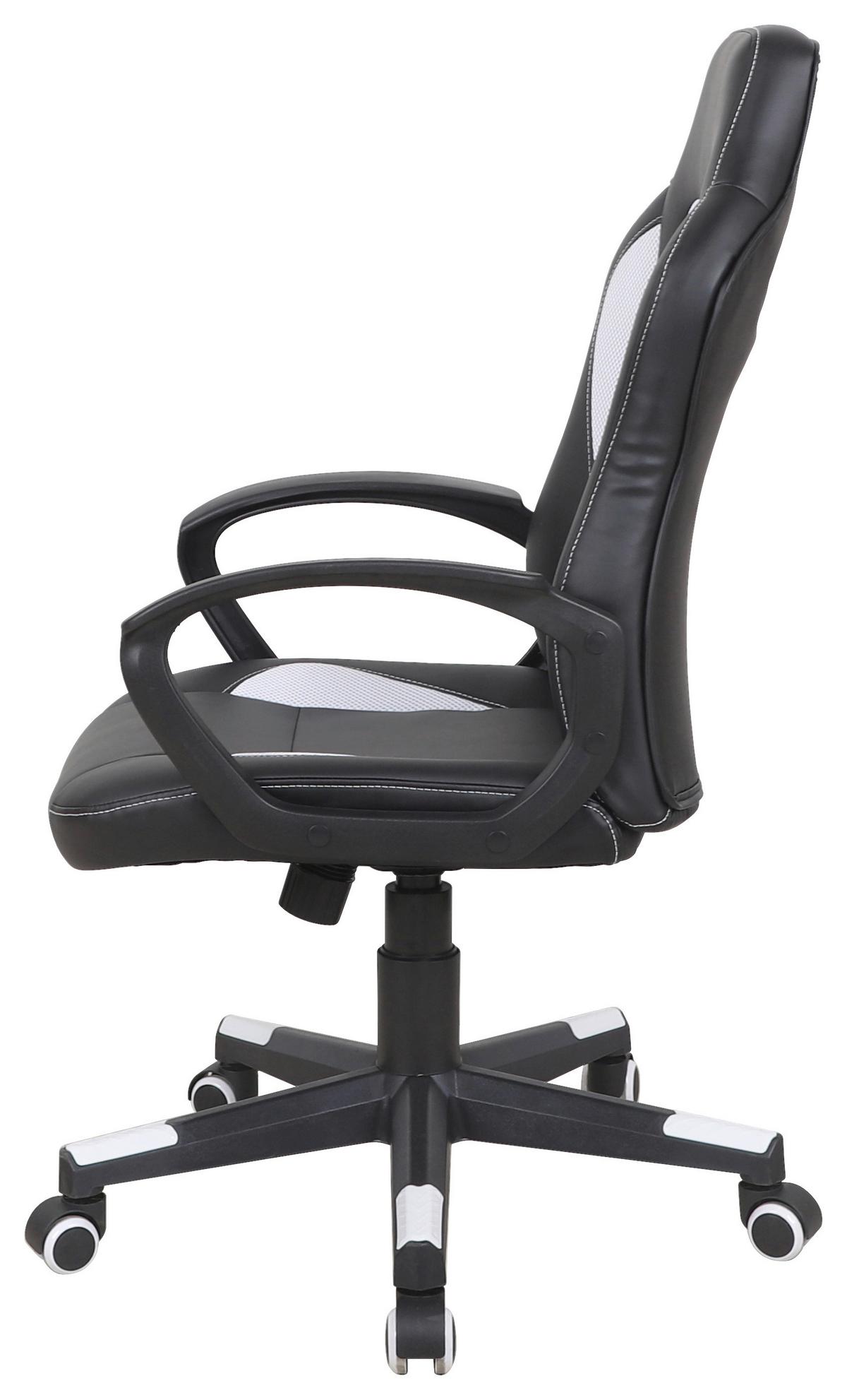 Otočná židle LIA *CENOVÝ TRHÁK* - bílá/černá, Moderní, textil/plast (56/104-113/64cm) - Based