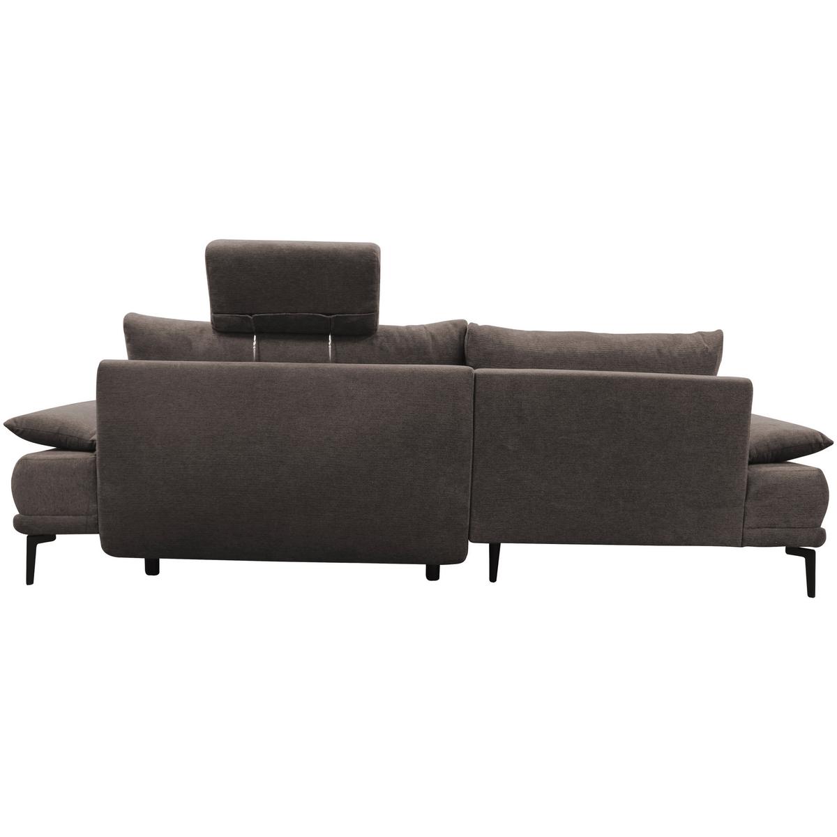 Ecksofa mit Bettkasten Lagacy 192x260 cm Webstoff Graubraun - Graubraun/Schwarz, Design, Textil (192/260cm) - MID.YOU