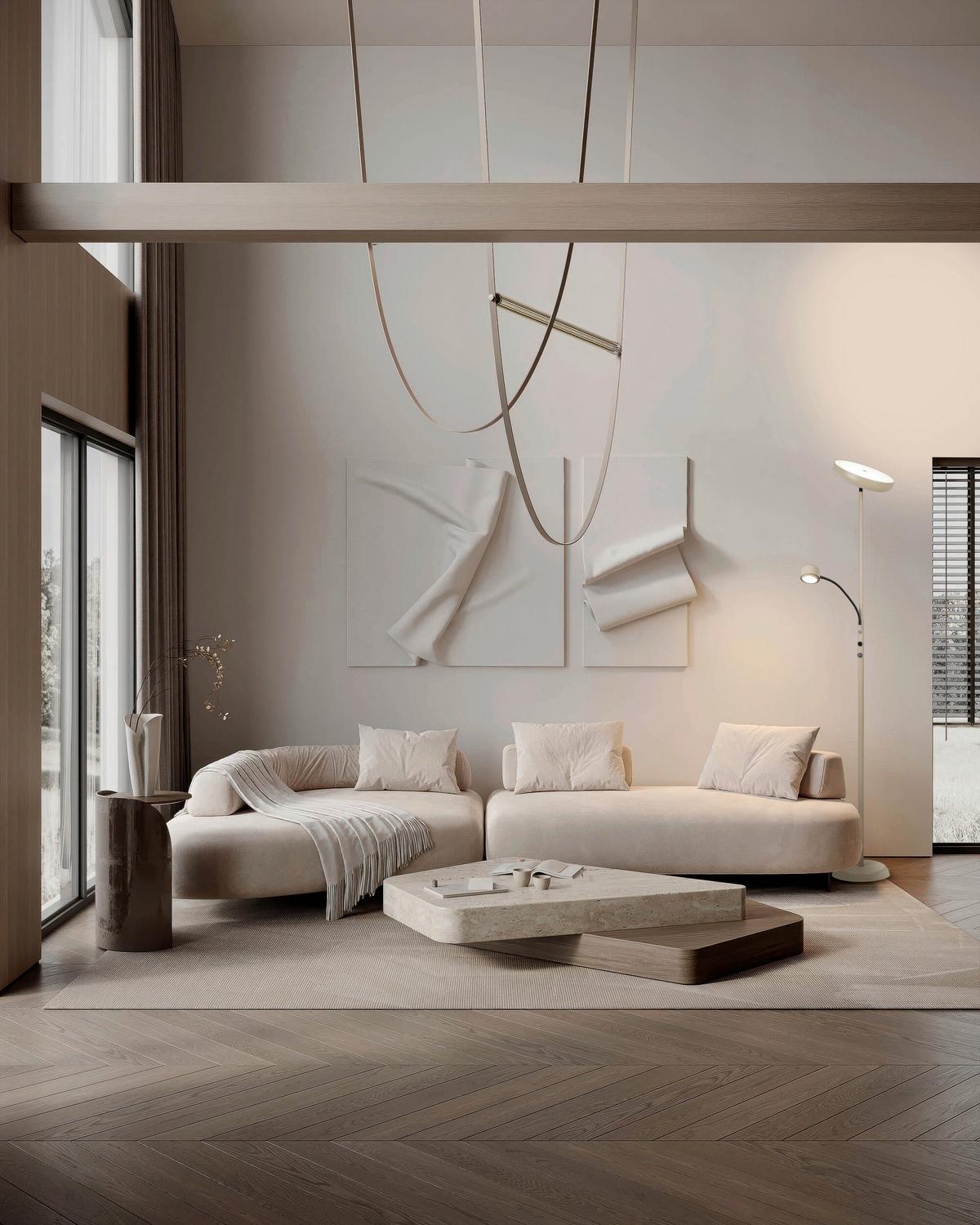 Led-stehleuchte Inkl. Drehdimmer - Beige, Design, Metall (26/26/180cm) - Näve