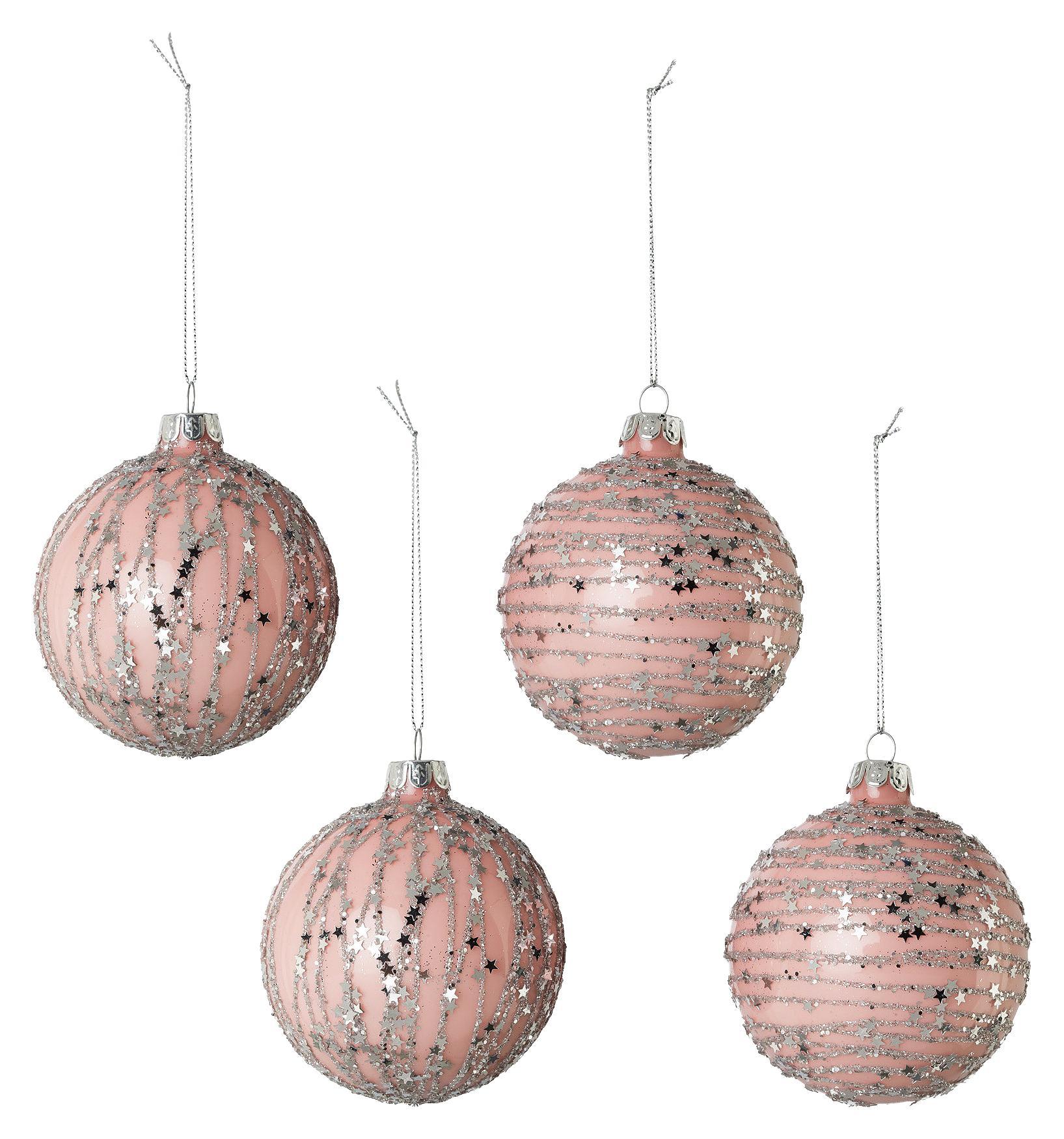 Függődíszek Star Rosa - Rózsaszín, modern, Üveg (8cm)