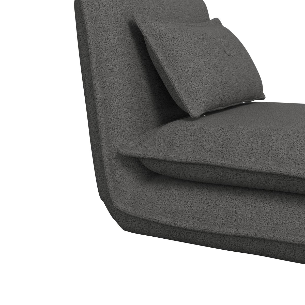 Rozkladacie kreslo TAMARA, tmavosivé buklé, max. 120 kg - tmavosivá, Modern, kov/textil (82/31/69cm) - Bessagi Home