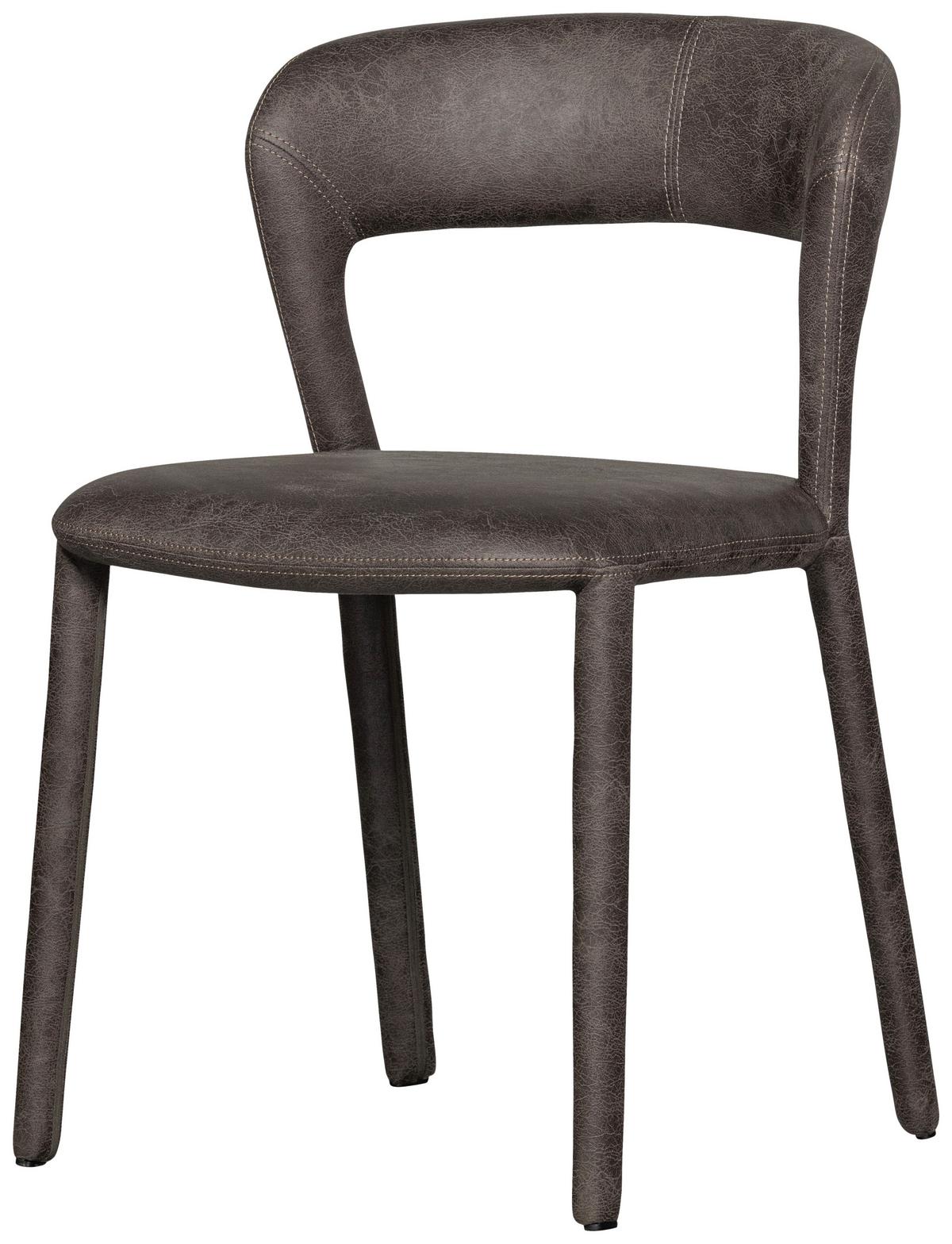Stuhl-Set Noble Grau/Schwarz B: 51cm - Schwarz/Grau, MODERN, Kunststoff/Textil (51/76/56cm) - Livetastic