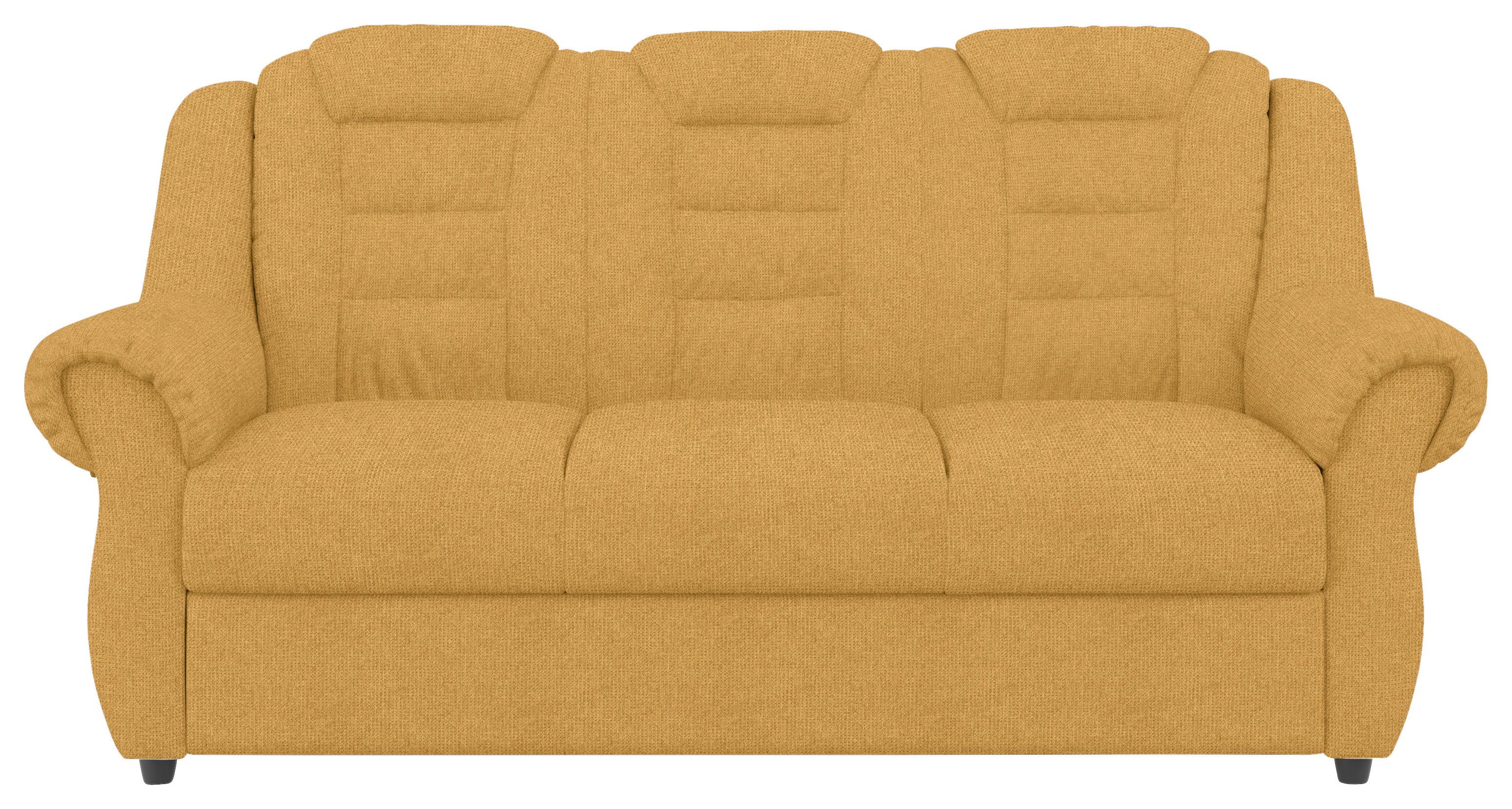 3-Sitzer-Sofa Boston Gelb Chenille - Gelb/Schwarz, KONVENTIONELL, Textil (196/102/1101cm) - Livetastic