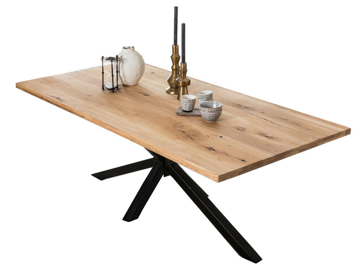 ESSTISCH Schwarz/Naturfarben L: 240cm - Schwarz/Naturfarben, MODERN, Holz/Metall (240/100/76cm) - MID.YOU