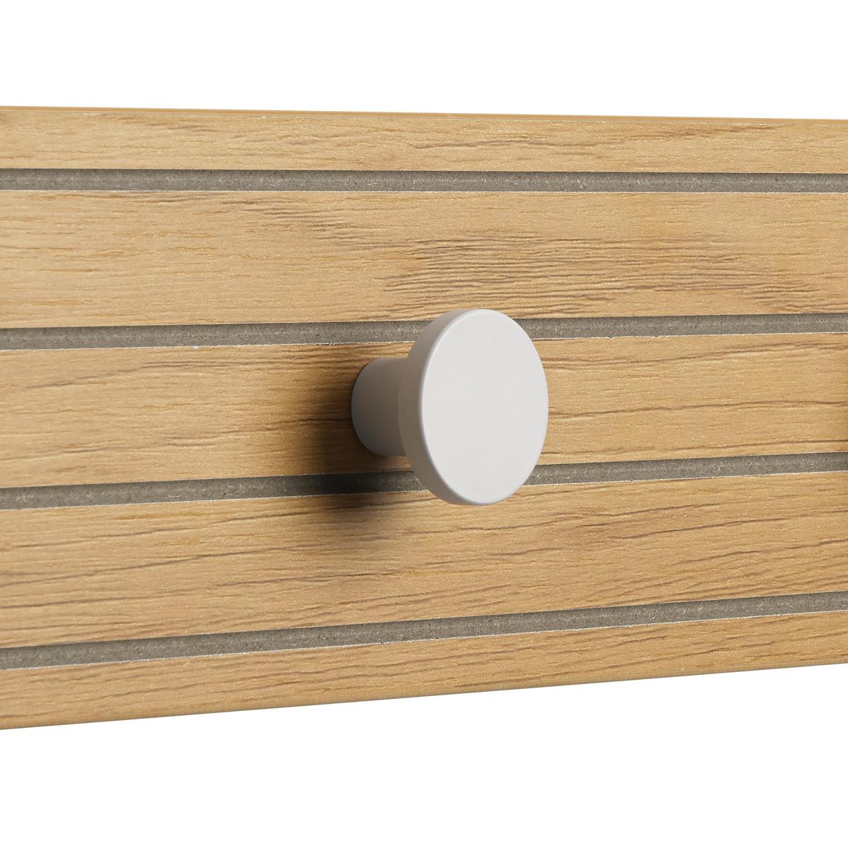 Nástenný vešiak Polar 5, š: 60 cm - kašmírová/farba duba, Modern, kov/kompozitné drevo (60/9/4cm) - Mömax