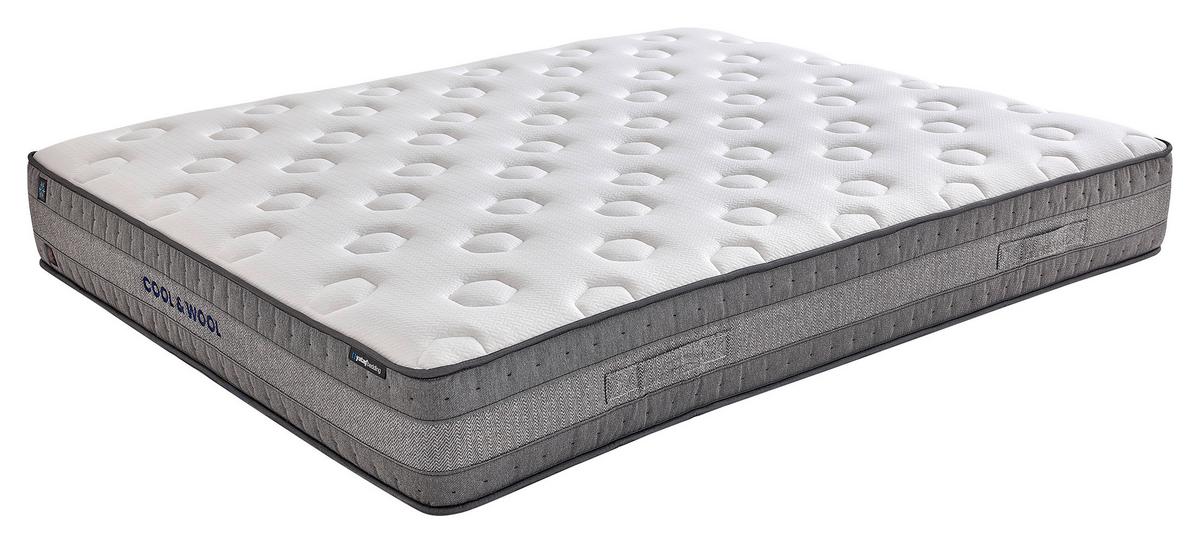 Taschenfederkernmatratze Grau/weiß, 90x200 Cm - Weiß/Grau, Basics, Textil (90/200cm) - Yatas