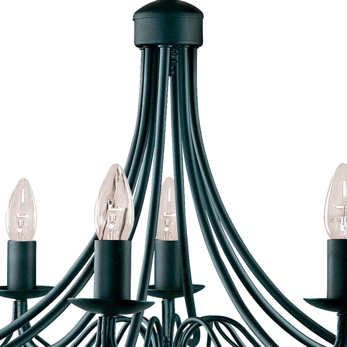 Kronleuchter Maypole 6348-8bk - Schwarz, KONVENTIONELL, Metall (60/100cm)