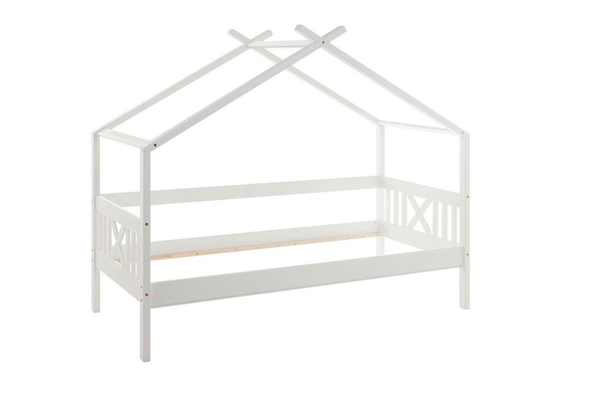 Hausbett Susa Weiß LF: 90x200cm - Weiß/Naturfarben, KONVENTIONELL, Holz/Holzwerkstoff (90/200cm)