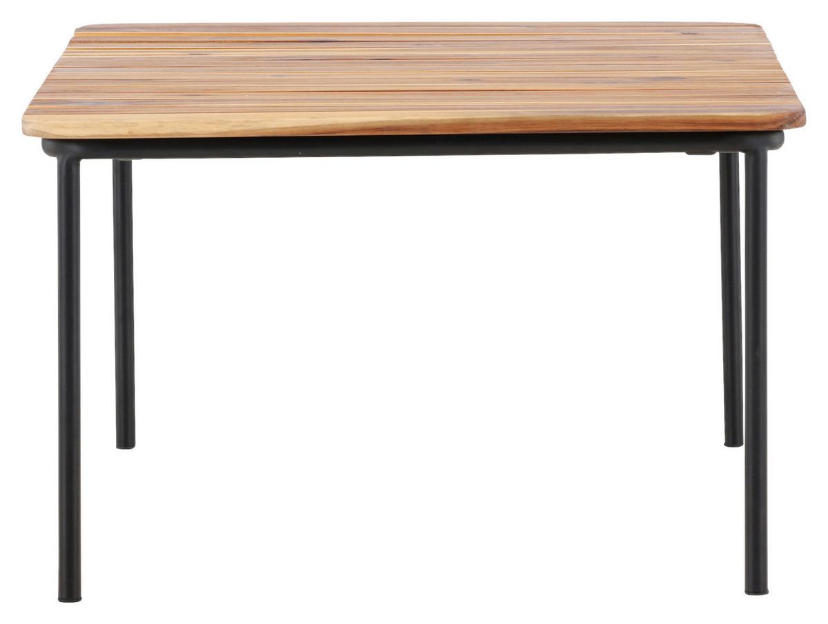 Loungetisch Penh Aus Stahl Und Echtholz - Naturfarben, KONVENTIONELL, Holz/Metall (100/65/40cm) - Gardenson