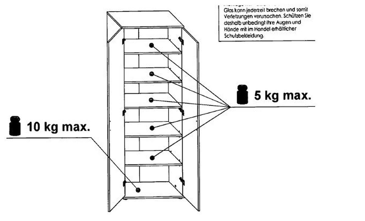 Mehrzweckschrank Vetra Buchefarben Dekor 70x189 cm - Buchefarben/Schwarz, Basics, Holzwerkstoff (70/189/34cm) - MID.YOU