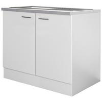 Dřezová skříňka Wito DSPU100 bílá - bílá/světle šedá, kompozitní dřevo/plast (100/85/60cm) - MID.YOU