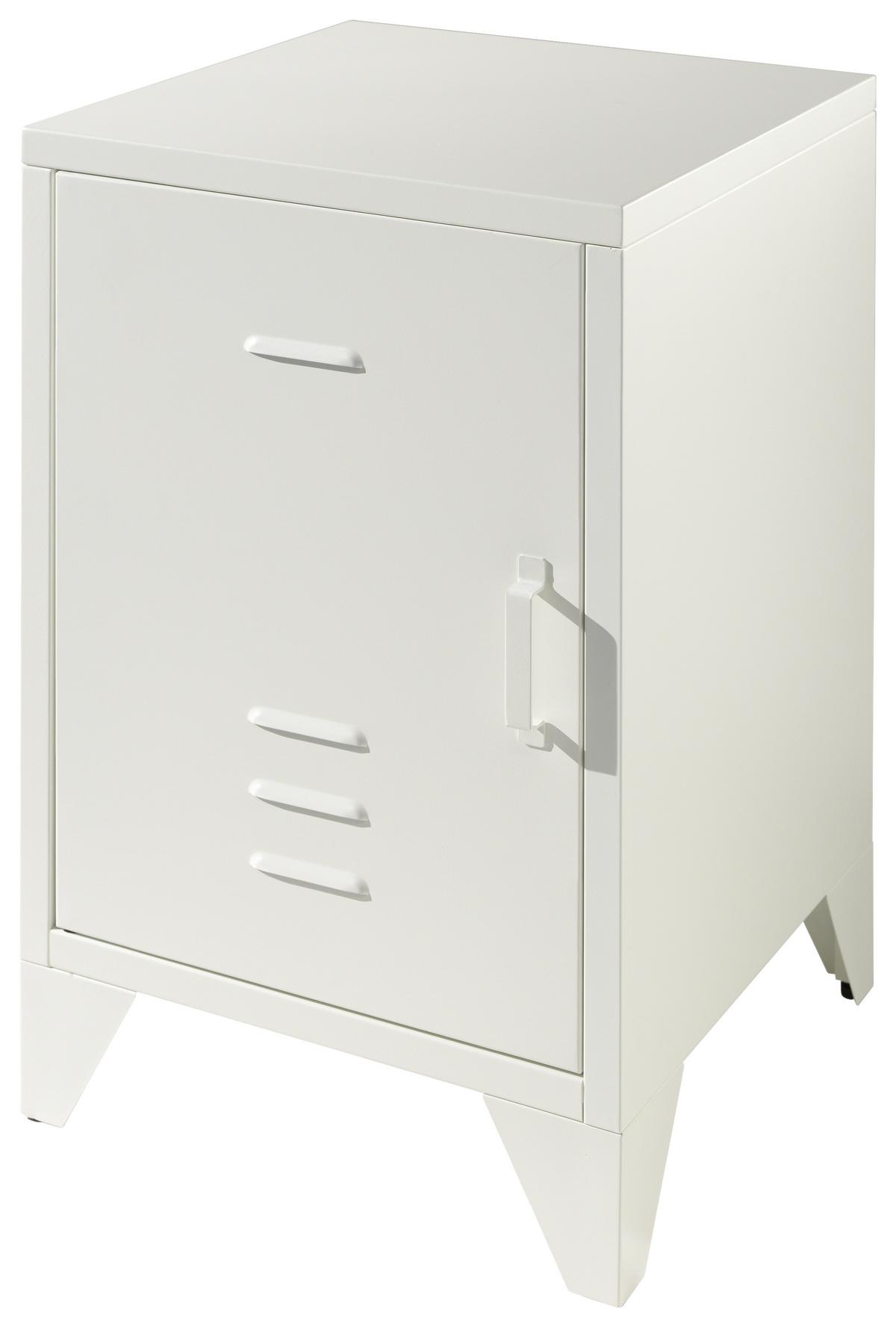 Nachtkästchen Bronxx Weiß B: 40 Cm - Weiß, MODERN, Metall (40/60/40cm) - MID.YOU