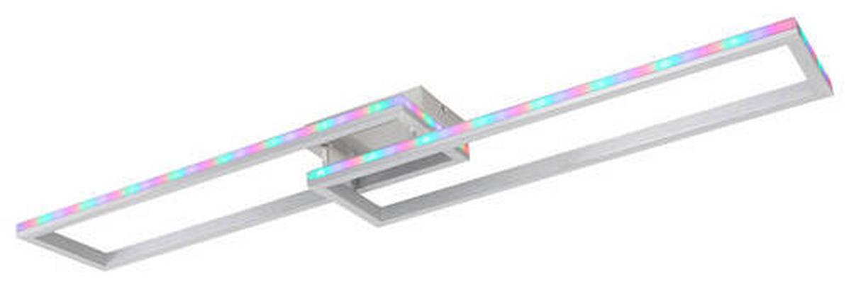 Led-deckenleuchte 67209-45d - Silberfarben/Opal, Design, Kunststoff/Metall (119,5/25,5/10cm) - Globo