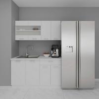 Miniküche Esilo Weiß B: 140 Cm - Weiß, KONVENTIONELL, Holzwerkstoff (140cm) - MID.YOU