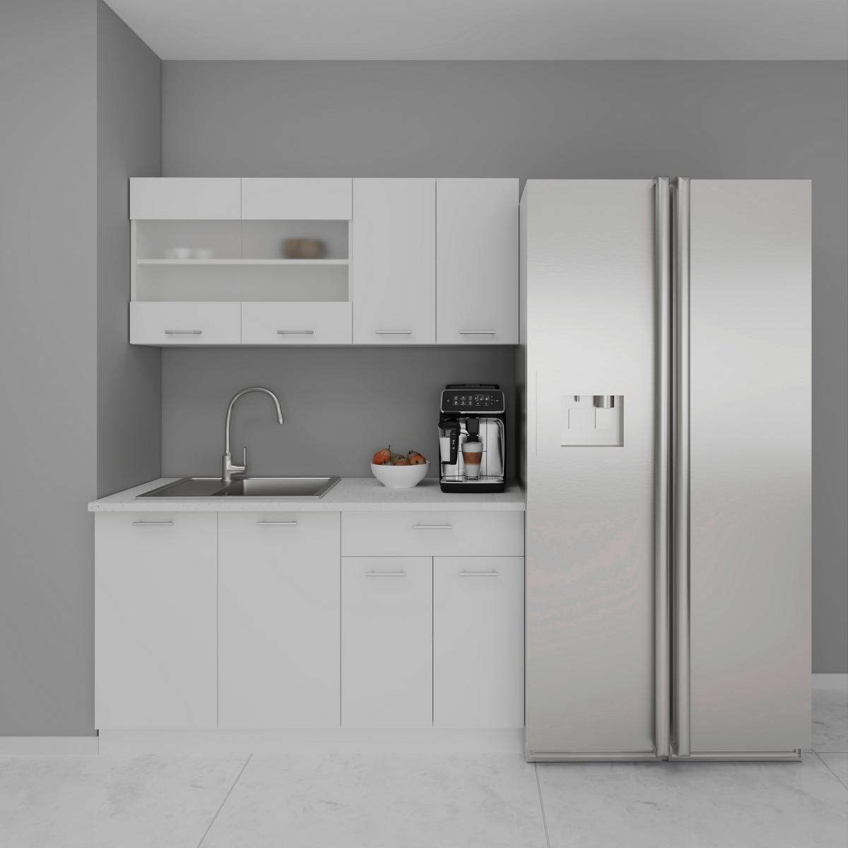 Miniküche Esilo Weiß B: 140 Cm - Weiß, KONVENTIONELL, Holzwerkstoff (140cm) - MID.YOU