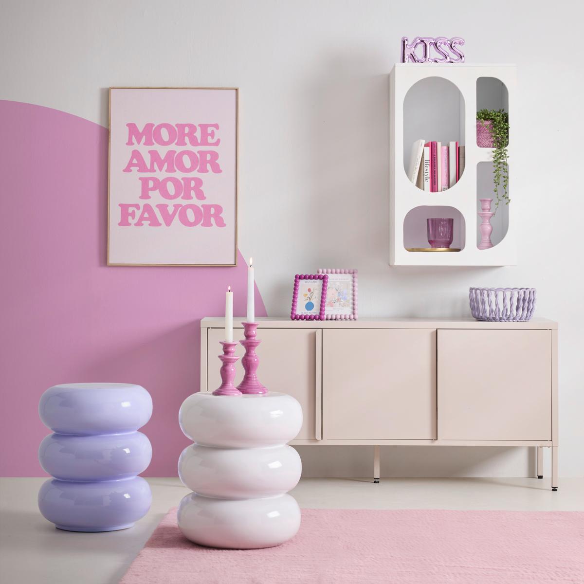 PRÍRUČNÝ STOLÍK HOLLY -TREND- - biela, Lifestyle, kameň (35/43/35cm) - Premium Living