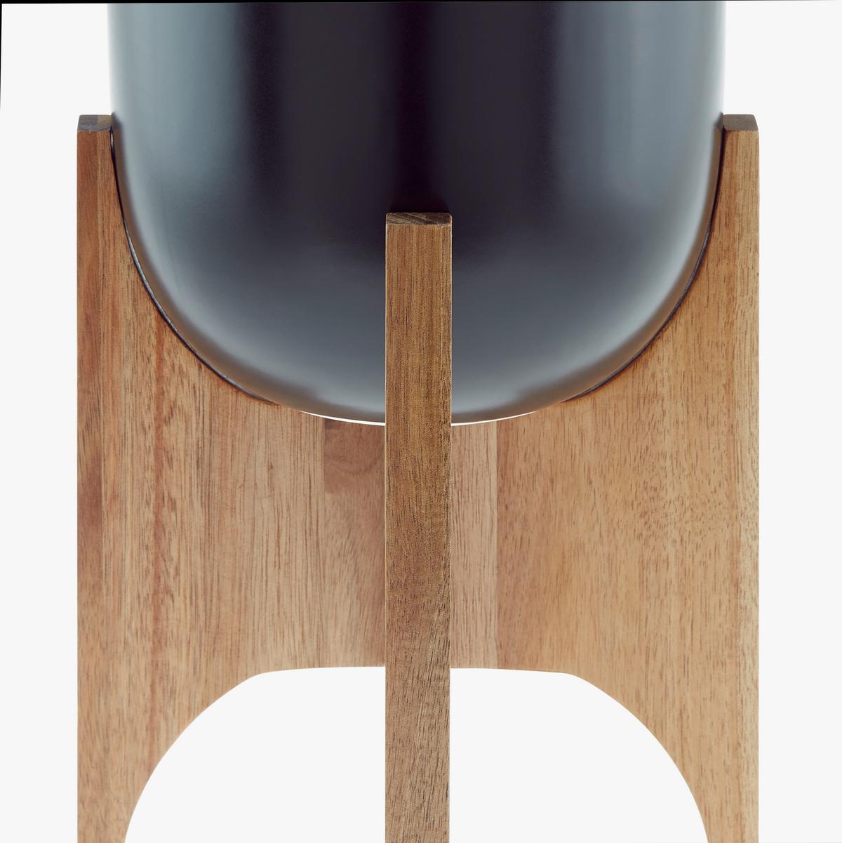 Virágkaspó Hadir - natúr színű/fekete, Modern, fa/kerámia (14/24cm) - Luca Bessoni