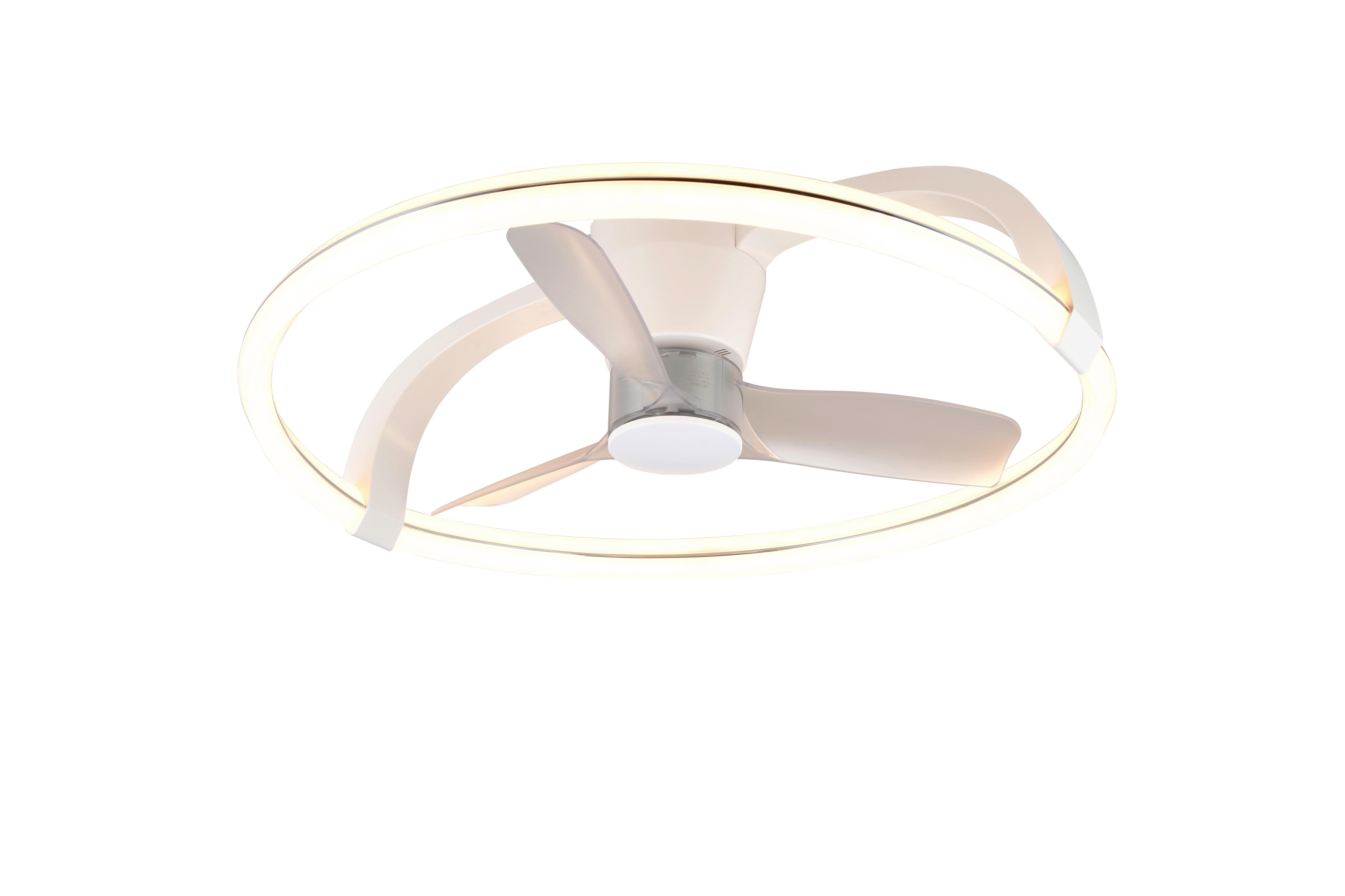 Deckenventilator Stockholm Weiß D: 73,5 cm - Weiß, Design, Kunststoff (73,5/23cm)