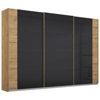 Schwebetürenschrank Artemis B: 271 cm Anthrazit/Eiche - Anthrazit/Eiche Artisan, MODERN, Glas/Holzwerkstoff (271/210/62cm) - Rauch Möbel