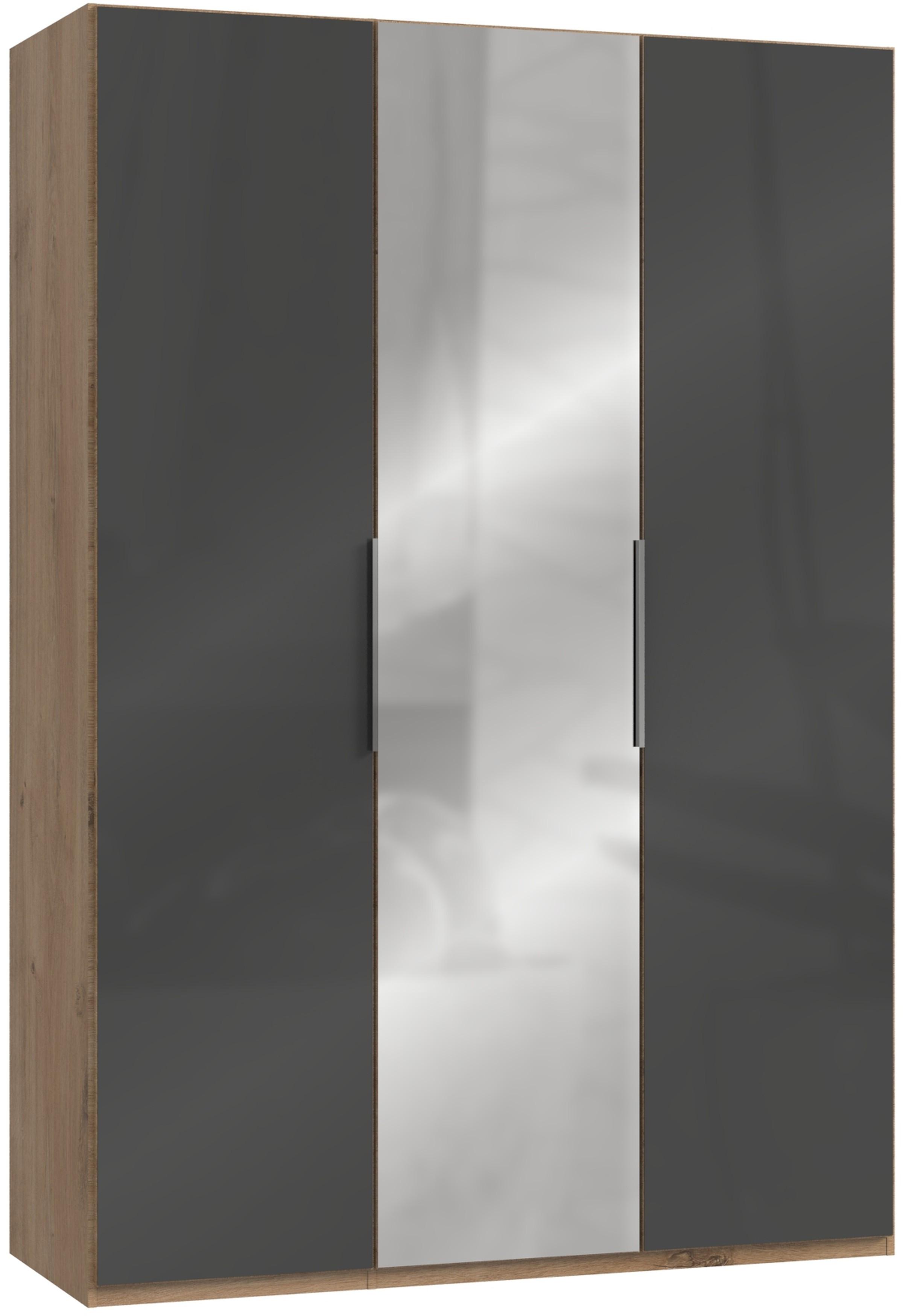 Drehtürenschrank 150cm Level, Grau/eiche Dekor - Eichefarben/Grau, MODERN, Glas/Holzwerkstoff (150/216/58cm) - MID.YOU