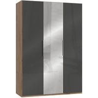 Drehtürenschrank 150cm Level, Grau/eiche Dekor - Eichefarben/Grau, MODERN, Glas/Holzwerkstoff (150/216/58cm) - MID.YOU